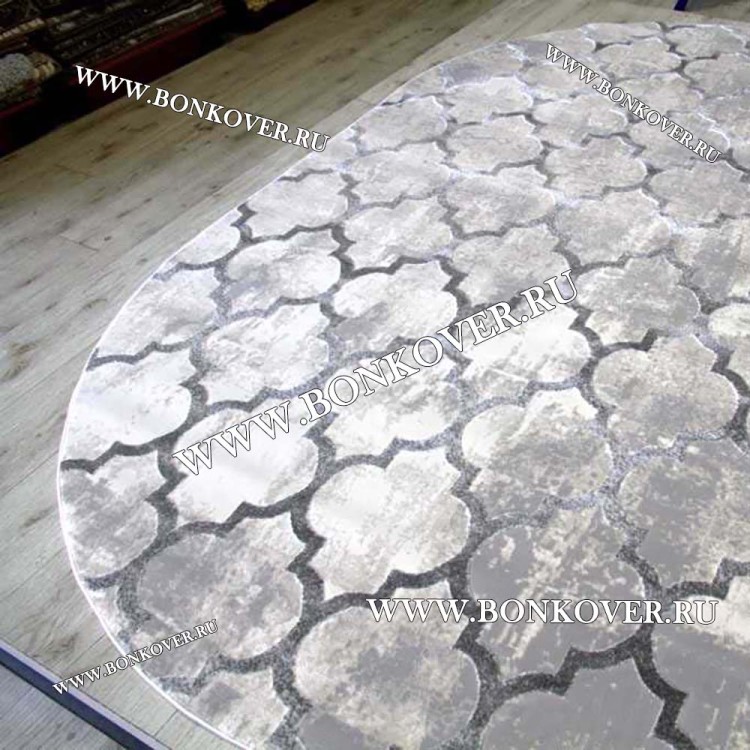 Ковер Турция Современный Дизайн 04 Серый Овал